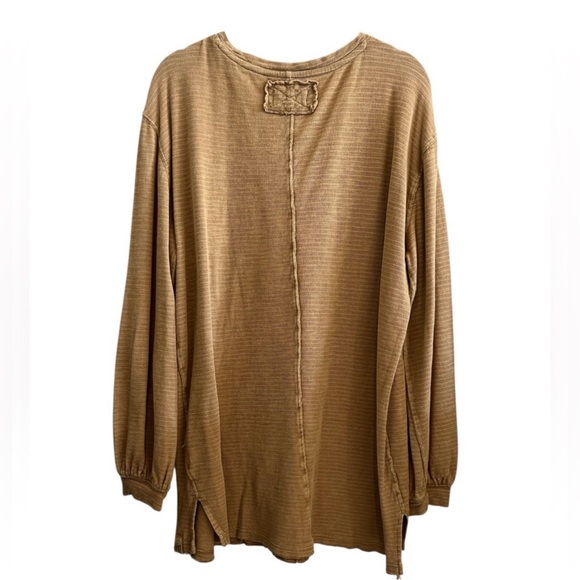 We The Free/Free People Soul Song Camel Oversized Long Sleeve Medium Top - Picture 5 of 11